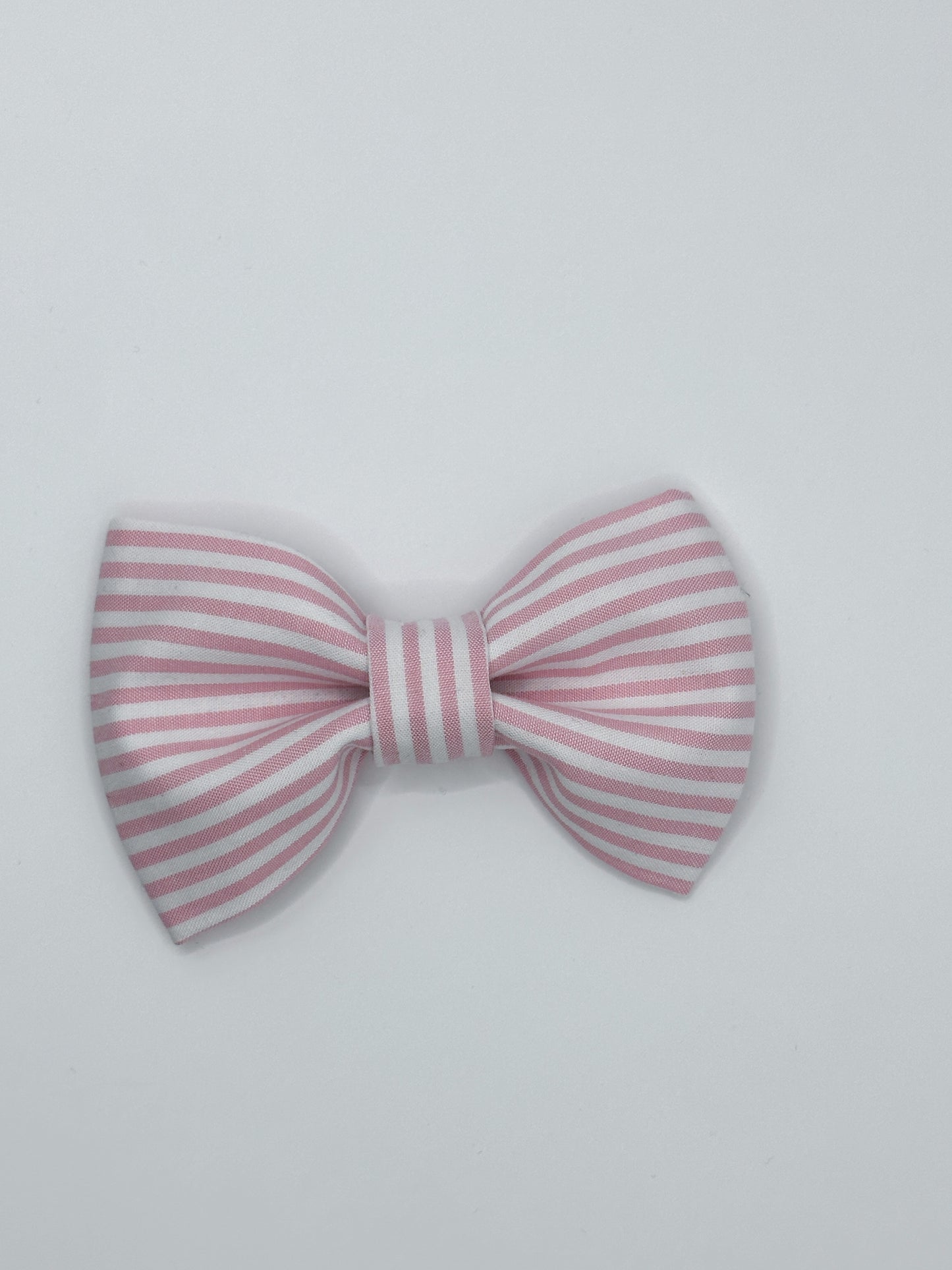 Elastic Backing Dog Bow Tie - Pink Stripe