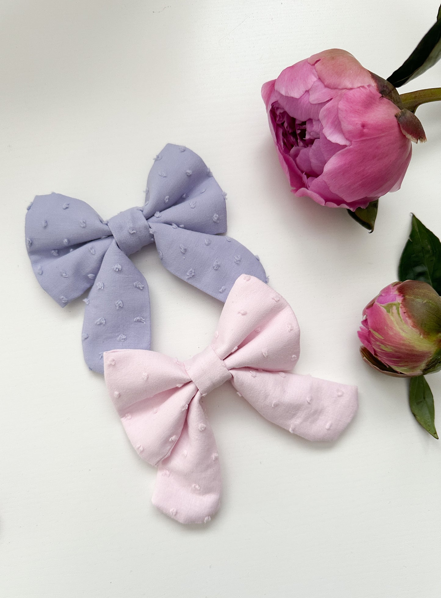 Elastic Backing Dog Sailor Bow - Pink Dotty