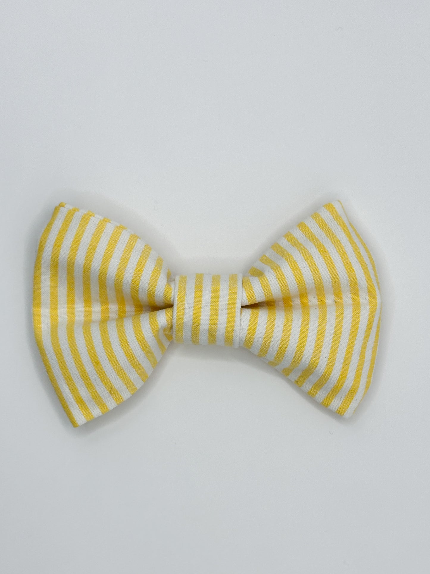 Elastic Backing Dog Bow Tie - Yellow Stripe