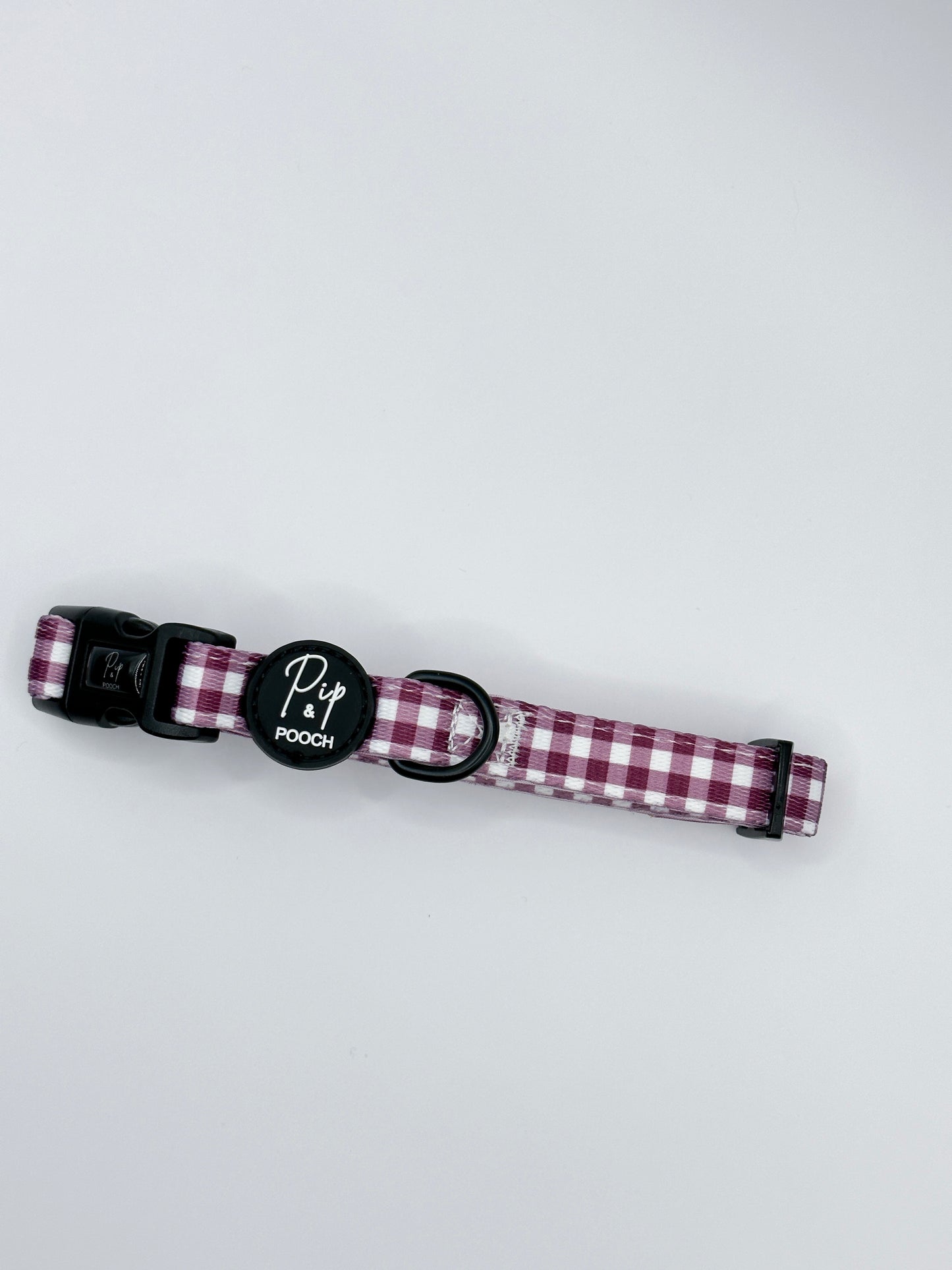 Adjustable Dog Collar - Purple Gingham