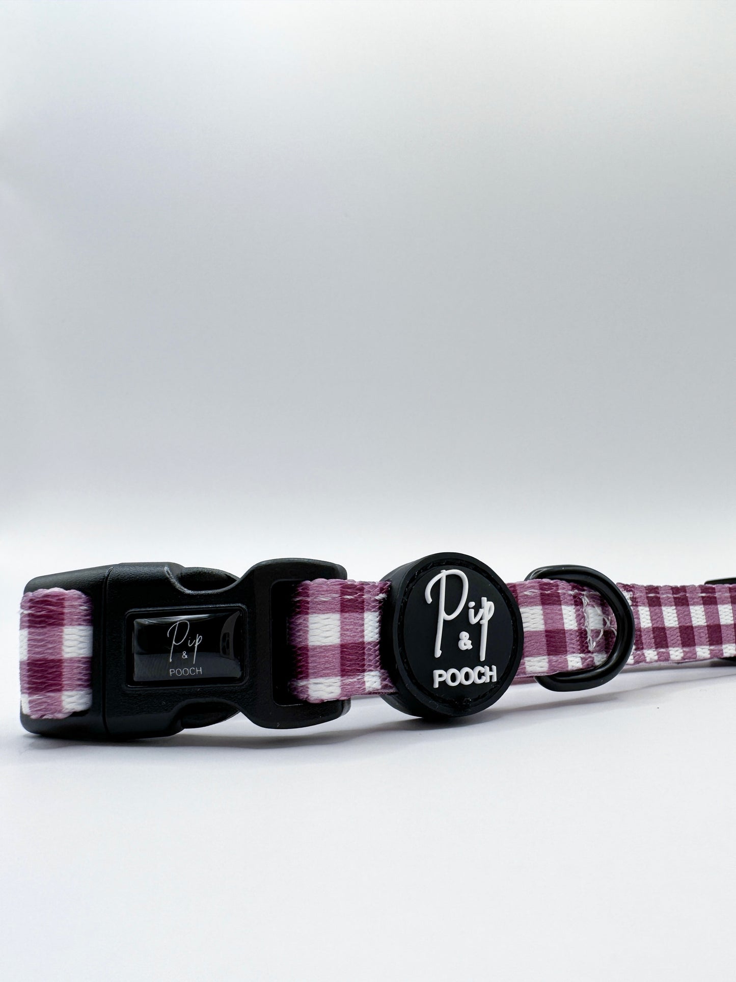 Adjustable Dog Collar - Purple Gingham